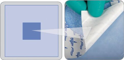 Medline Invisishield Aperture Surgical Drapes, 33 Inches x 51 Inches with 3.2 Inches x 2 Inches Hole, Adhesive Circular Aperture, Nonlinting, Case of 40 Each in Saudi Arabia