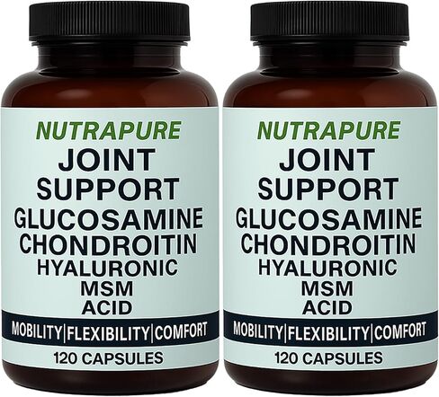 Nutrapure Joint Support - Allura Glucosamine & Chondroitin Complex, MSM, Hyaluronic Acid & Bamboo Extract – Joint Care Formula, Knee Health Suppplement, 120 Veggie Capsules (2) in Saudi Arabia