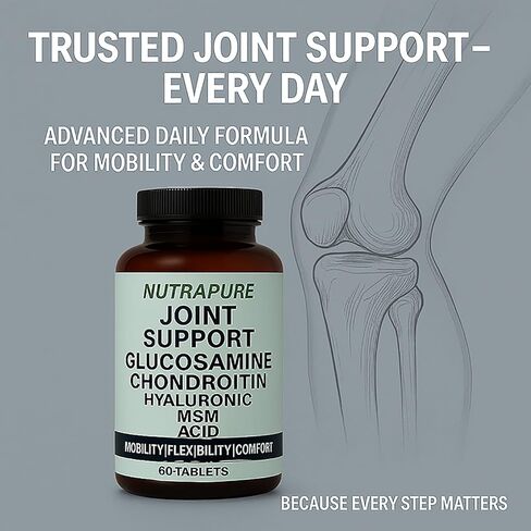 Nutrapure Joint Support - Allura Glucosamine & Chondroitin Complex, MSM, Hyaluronic Acid & Bamboo Extract – Joint Care Formula, Knee Health Suppplement, 120 Veggie Capsules (2) in Saudi Arabia