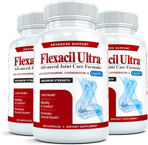 (3 Bottles Maximum Strength Joint Health & Support Supplement | Glucosamine, Chondroitin, Hyaluronic Acid & MSM | Flexibility Support for Healthy Knee & Back. 60 Capsules Each in Saudi Arabia