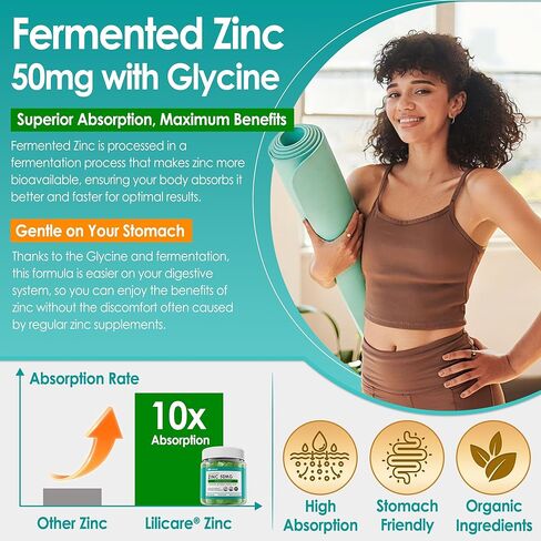 Fermented Zinc Gummies 50mg, Quercetin, Bromelain, Vitamin C & D3, Superior Absorption Zinc Supplements for Women & Men, Immune, Powerful Antioxidant, Zinc Picolinate Alternaitive, Sugar Free, 2 Pack in Kuwait