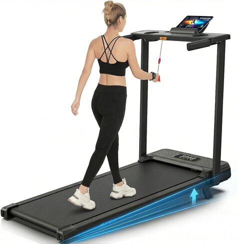 حلقة مفرغة مع محطة عمل مكتبية وارتفاع قابل للتعديل ، وسعة وزن 300 رطل ، ومطحنة قابلة للطي مع ميل 3 ، ومكبر صوت وتطبيق بلوتوث ، وسادة المشي بحجم 2.5 حصان مع سطح مكتب للمكتب المنزلي in Kuwait