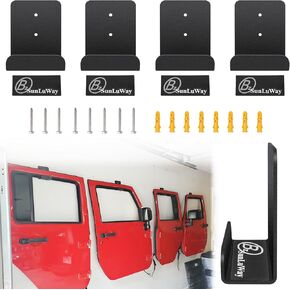 Removable Door Storage Hanger with Rubber Pads Wall Mount Heavy Duty Door Hanger Storage Holder Bracket Rack Fit for 1956-2025 Jeep Wrangler CJ YJ TJ LJ JK JKU JL JLU & Gladiator JT in Kuwait
