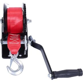 1600LBS Heavy Duty Boat Trailer Winch, Manual Hand Winch, 26ft X 2in Strap with 4.1:1 Gear Ratio, Ideal for Trailers, Trucks, ATVs, Boats, Jet Skis in Kuwait