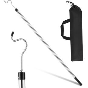 عمود خطاف الملابس، قابل للتمديد من 35 بوصة إلى 50 بوصة من الفولاذ المقاوم للصدأ مع خطاف على شكل حرف S لتعليق الملابس والنباتات والأضواء in Kuwait