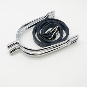 Men's English Bumper Spurs Set - Zinc Alloy Chrome Plated Rust-Resistant Riding Spurs with 0.8 Inch Short Neck & Leather Straps for Equestrian, Trail Riding and Western Shows (4.3 Inch Arch, 4.8 oz) in Saudi Arabia