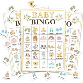 Pink Bow Baby Shower Bingo Games, 24 Player Pink Bingo Cards for Baby Shower, Gender Reveal Party Games Favors Supplies Decorations in Saudi Arabia