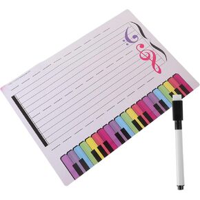 مجموعة واحدة من السبورة البيضاء لموظفي الموسيقى القابلة للمسح للتدريس والممارسة، بطاقة موظفين مكونة من خمسة أسطر قابلة للكتابة لدروس البيانو والموسيقى، مريحة للفصول الدراسية والاستخدام المنزلي in Kuwait