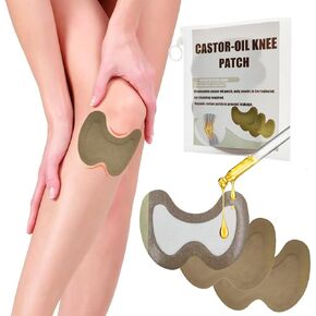 30pcs Castor Oil Patches for Knees, Castor Oil Pack Wrap, Specially Designed for Knees, Disposable Organic Cotton Self-Adhesive Sheet, 5.2x3.7in, No Wash(Without Essential Oils) in Saudi Arabia