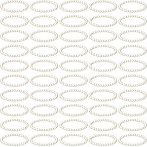 Elastic Pearl Bracelets for Women Wedding Stretch Faux Pearl Wrist Bands White Beaded Stackable Bracelets Corsage in Kuwait