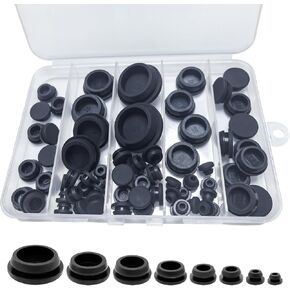 66 قطعة من سدادات ثقب مطاط السيليكون الأسود للثقوب الدائرية، 8 أحجام سدادات سيارة مستديرة، أداة توصيل فتحة حشو السيليكون متعددة الأغراض، قفل المفاجئة لغطاء فتحة أسلاك السيارة والأثاث in Kuwait