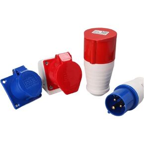 3P/4P/5-pin موصل صناعي ذكر وأنثى 16 فتحة 32A لوحة مقبس الحائط 220 فولت/380 فولت (32A، 4PIN_WALL) in Kuwait