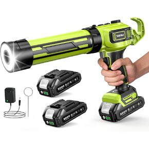 Electric Caulking Gun 20V, Cordless Caulking Gun with 2 x 2.0Ah Batteries, LED Light, Variable Speed, 10 OZ-10.1 OZ Battery Sealant Gun Tool for Filling, Sealing in Kuwait