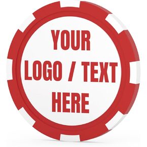 رقائق بوكر الطين المخصصة (50 قطعة) - رقائق مخصصة بنمط الكازينو مقاس 40 مم و11.5 جرام مع شعار أو صورة أو نص - رموز مشروبات مخصصة، والأعمال التجارية، والأحداث، والعروض الترويجية in Kuwait