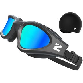 ZIONOR G1 Lite Swim Goggles with Swim Cap Comfortable Anti-fog Swimming Goggles Cap Set for Adult Men Women in Kuwait
