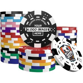 50-1000 شريحة بوكر مخصصة، مخصصة بالنص أو الصورة أو الشعار - 11.5 جرام 40 مم من رقائق نمط الكازينو لرموز البار، والأحداث الترويجية، وبطاقات العمل، والبطولات in Kuwait