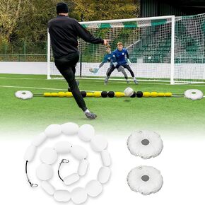 Goalkeeper Training Equipment - 2.5m Single Line Deflector for Reflex & Agility Training with Water Bags - Essential Soccer Training Aids (White) in Kuwait