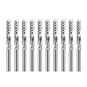 10pcs 3.175 Shank End Mills Single Flute Spiral Router Bits for Cut Wood/Plastic 1 Flute CNC Milling Cutter(3.175x1.5x3) in Kuwait