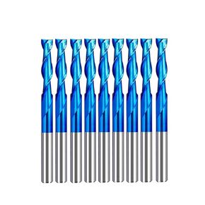 3.175mm Shank End Mill Milling Cutter CNC Router Bit Nano Blue Coated Carbide Engraving Bit CNC Milling Tools(10pcs Flat Mill) in Kuwait