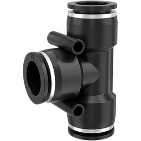 Black pneumatic tracheal plastic quick tracheal plug connector T tee PE-4/6/8/10/12/14/16mm(MPE6) in Kuwait