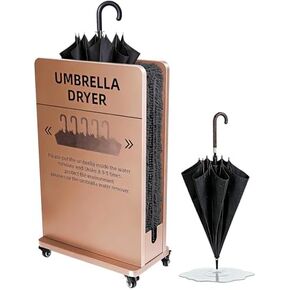 Wet Umbrella Dryer Stand, Umbrella Water Remover with Removable Water Tray, Double-Layered Rainwater Absorbing Umbrellas Rack with Wheels, Drip Catcher Machine (Grey) in Saudi Arabia