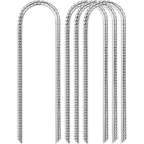 حصص ترامبولين للرياح مقاس 30.48 سم للرياح الخلفية - 4 عبوات من أوتاد حديد التسليح الأرضية شديدة التحمل - أوتاد خيمة من الفولاذ المجلفن على شكل حرف U لتأمين الترامبولين والأسوار والأراجيح والخيمة والمواد القابلة للنفخ in Kuwait