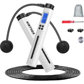 KINTHEA 2 في 1 حبل القفز الذكي مع عداد وشاشة LED، حبل القفز اللاسلكي مع عداد للنساء والرجال، جميع الأعمار، حبل قفز قابل للتعديل للياقة القلب في مساحة منزلية محدودة وفي الهواء الطلق in Kuwait