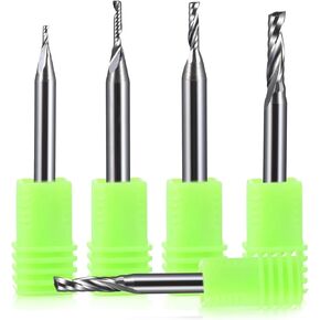 25pcs 1mm-6mm Cutting Diameter Tungsten Carbide End Mill Cutter Single Flute Up Cut Spiral CNC Milling Cutter for Acrylic PVC MDF Woodworking(4x8x45L) in Saudi Arabia
