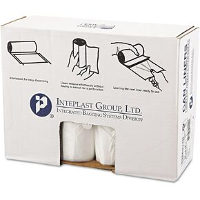 Inteplast S386012N High-Density Can Liner, 38 x 60, 60gal, 12mic, Clear, 25/Roll, 8 Rolls/Carton in Kuwait