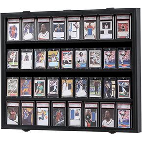 KCRASAN 36 حالة عرض بطاقة رياضية متدرجة - عرض بطاقة البيسبول قابلة للقفل - عرض بطاقة التجميع ، إطار عرض الجدار لبطاقات تداول كرة القدم لكرة السلة مع حماية الأشعة فوق البنفسجية الأكريليك in Kuwait