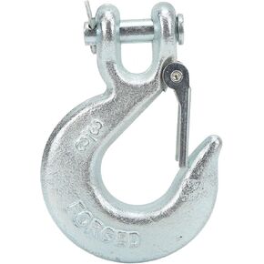 Winch Hook Clevis Hook Safety Latch 3/8in Forged Steel 18000lbs Load Capacity 1in Wide Opening for Utility Trailers Trucks Towing Vehicle Heavy Duty Cargo Securing in Kuwait