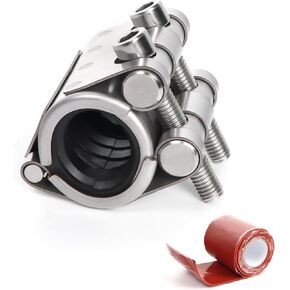 Kodilin Upgraded Pipe Repair Clamp with M1 Self-Adhesive Leak-Sealing Tape | 304 Stainless Steel Rust-Proof Emergency Pipe Repair Kit for Plastic & Metal Pipes, 1/2"(20-23mm) in Kuwait