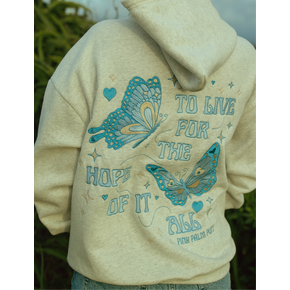 Pink Palm Puff "To Live For the Hope of it All" Hoodie in Heather in Kuwait