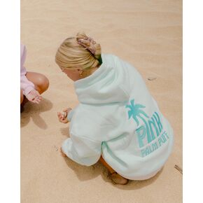 Pink Palm Puff Classic Puff Hoodie in Mint Breeze in Kuwait