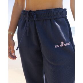 Pink Palm Puff Classic Sweatpants in Navy in Kuwait
