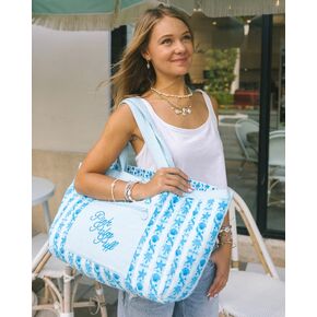 Pink Palm Puff Couture Carryall in Seabreeze (Reversible) in Kuwait