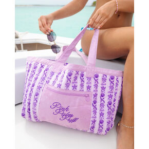 Pink Palm Puff Couture Carryall in Twilight (Reversible) in Kuwait