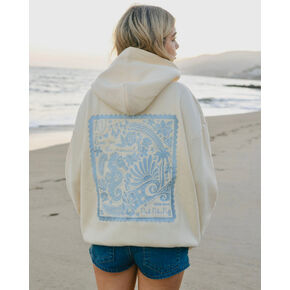 Pink Palm Puff "Live in the Moment" Hoodie in Sand in Kuwait