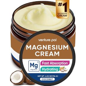Venture Pal Topical Magnesium Cream, Fast-Absorbing Magnesium Moisturizing Lotion with Coconut Oil, Shea Butter & Hyaluronic Acid, Suitable for Kids in Kuwait