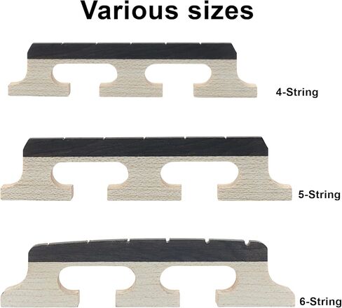 4-String Banjo Bridge, Ebony Maple Composite Replacement with Dual-Pivot Design for Enhanced Acoustic Performance in Saudi Arabia