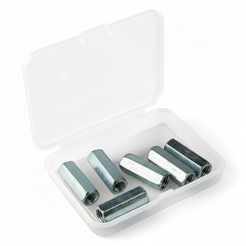 6 قطع M12-40 صواميل سداسية شديدة التحمل، موصلات مطلية بالزنك من الفولاذ الكربوني لقضبان ملولبة 1/2 بوصة - صواميل سداسية ممتدة عالية القوة للبناء والمشروعات الصناعية والمشروعات اليدوية in Kuwait