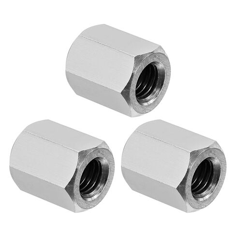 PATIKIL 3/8"-16 UNC 304 صواميل توصيل سداسية من الفولاذ المقاوم للصدأ، 3 قطع 1 بوصة طول قضيب ملولب بالكامل صواميل توصيل خشنة مثبتات موصل، لون فضي in Saudi Arabia
