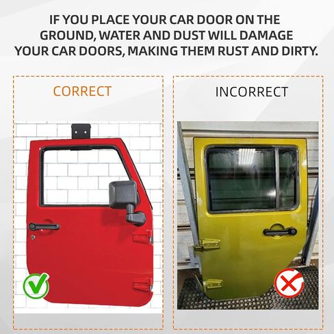 Removable Door Storage Hanger with Rubber Pads Wall Mount Heavy Duty Door Hanger Storage Holder Bracket Rack Fit for 1956-2025 Jeep Wrangler CJ YJ TJ LJ JK JKU JL JLU & Gladiator JT in Kuwait