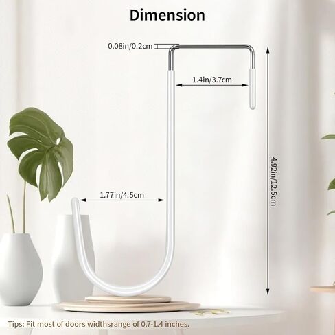 Over The Door Hook, 6 Pack Hanger Hooks with Rubber Cover Prevent Scratches Heavy Duty Organizer for Living Room,Bathroom, Dorm, Bedroom, Kitchen Hanging Clothes, Towels, Hats, Coats, Bags White in Saudi Arabia