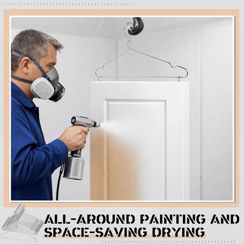 Sliner 24 Pack Cabinet Door Hangers for Spray Painting 15.7 Inch with 100 Screw-in Cup Hooks and 1 Wing Nut Driver Bit for Paint Hanger Drying, Cabinet Door Drying Rack Painter Tools DIY in Kuwait