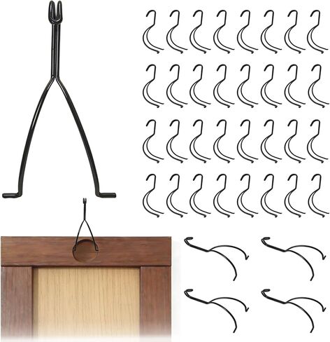 36 Pack Cabinet Door Painting Hangers, Manganese Steel No-Drill Metal Painting Hanging Hooks for Woodworking & Furniture Restoration, 5.5×1.97×1.9Inch Cabinet Hooks for Hanging, Wood Working Tools in Kuwait
