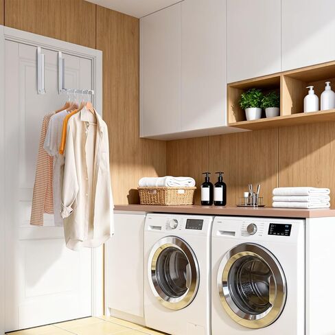 Coloch 2 Pack Over The Door Hanger for Cloth, Foldable Cloth Drying Rack Space Saving Coat Hanging Hook 6 Ridges Portable Towels Storage Hanger for Small Space, Bedroom, Bathroom in Kuwait