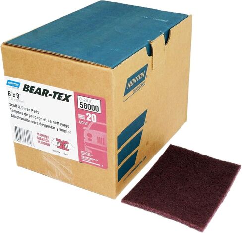 وسادة Norton 58000 شديدة التحمل Bear-Tex Maroon مقاس 6 × 9 بوصة (علبة مكونة من 20 قطعة) in Kuwait
