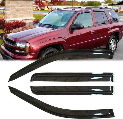 4pcs Original Shatterproof Rainproof Side Window Wind Deflectors for 07-14 Tahoe,Tape On Rain Guard Sets,Nice Looking Window Visors for Cars,Vent Deflector for 2007-2014 Tahoe (GMT900)/Yukon 94514 in Kuwait