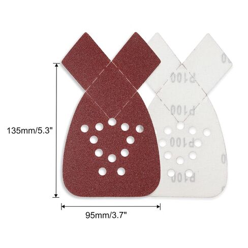 Mouse Detail Sander Sandpaper 20 Pcs, 100 Grit Hook and Loop Detail Sandpaper with 2 Replacement Tips, 12 Hole Sanding Sheets for Metal Woodworking Grinding Polishing in Saudi Arabia
